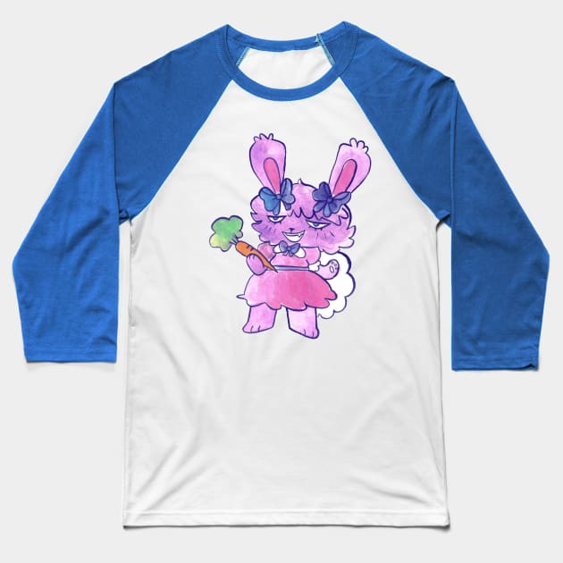 Cute Purple Bunny Girl Baseball T-Shirt by saradaboru